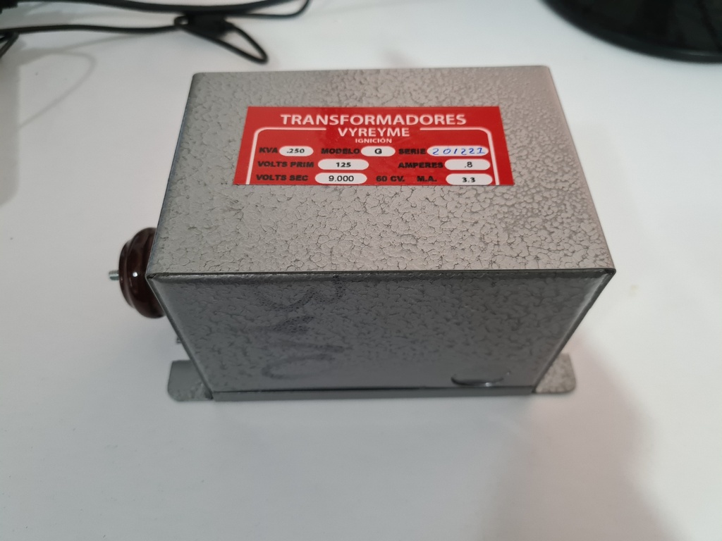 TRANSFORMADOR IGNICION VYREYME -TIPO G / 1 BORNE 120 VAC/9000V