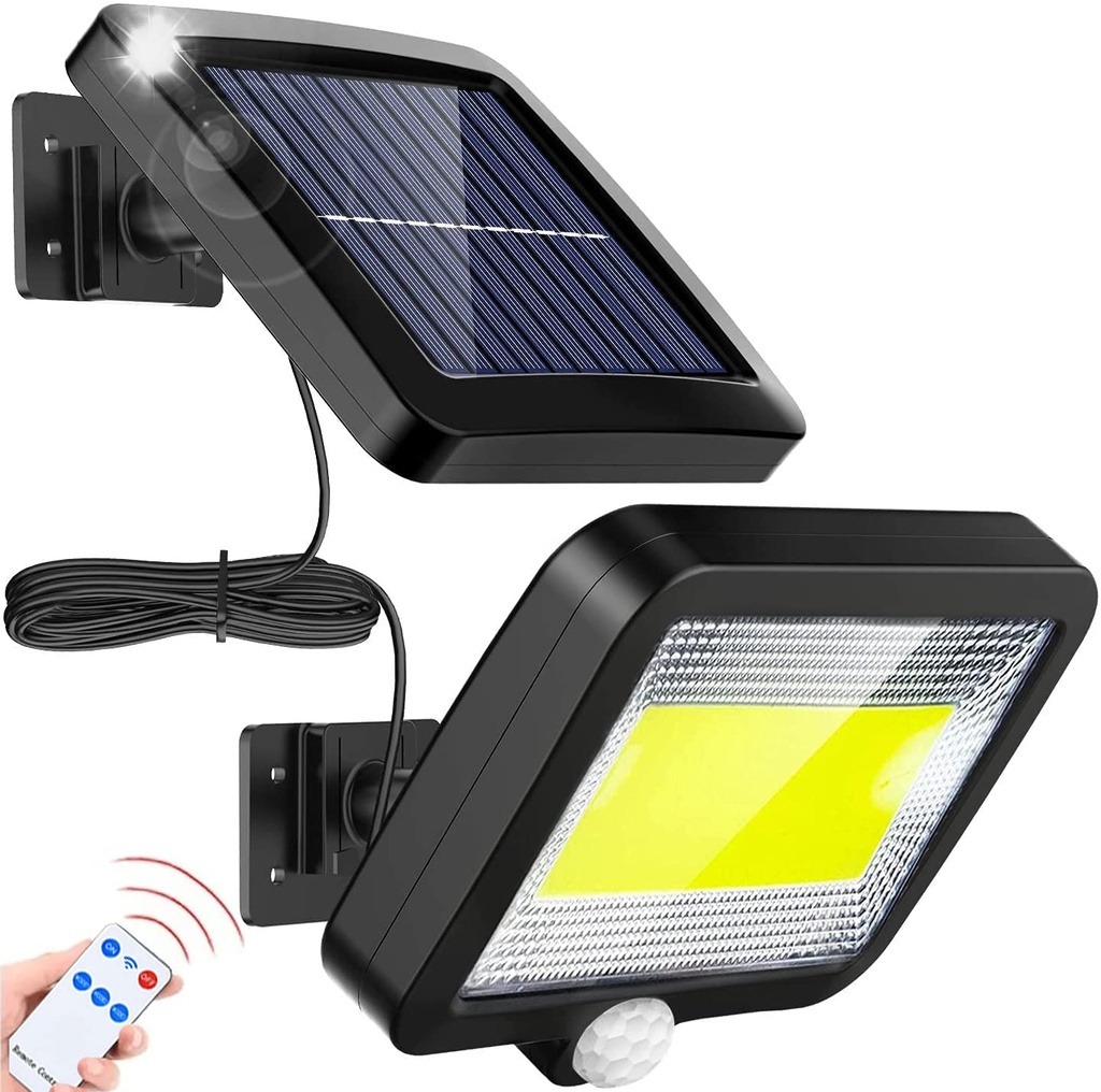 LAMPARA SOLAR CON PANEL A 5 MTS Y SENSOR 20W
