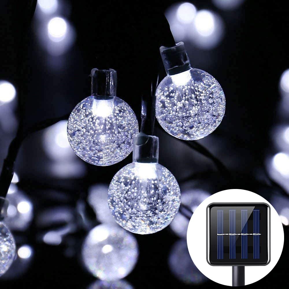 SERIE SOLAR ESFERA BLANCA 30 LUCES 6.5MTS 