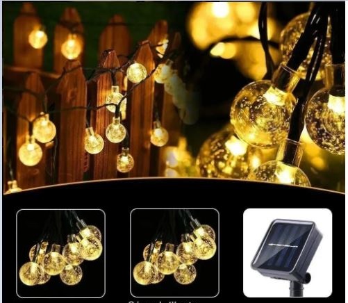SERIE SOLAR ESFERA CALIDA 50 LUCES 7MTS