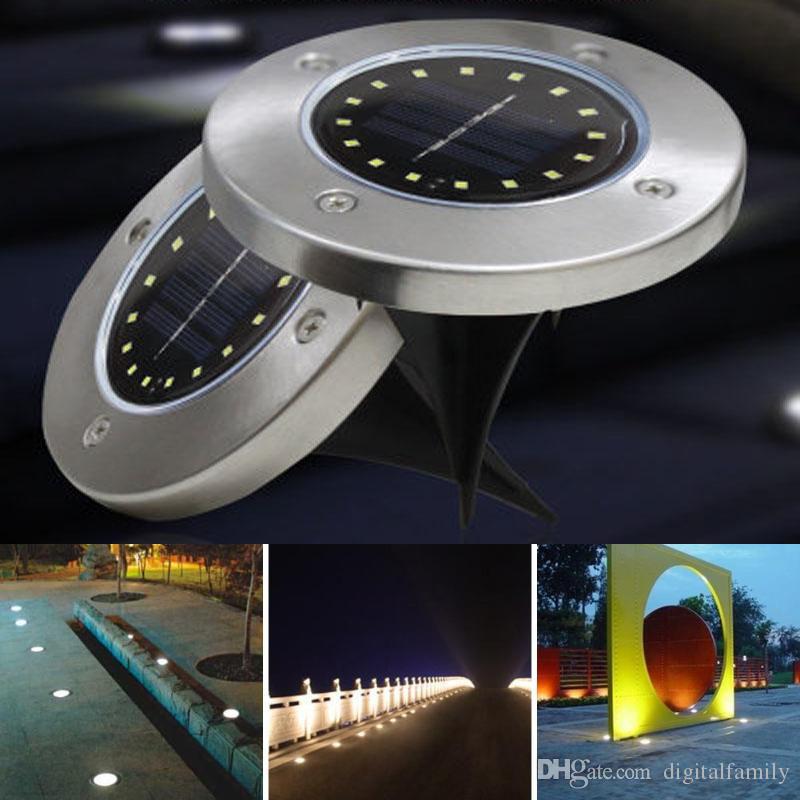 ESTACA 16 LEDS LUZ CALIDA SOLAR INOXIDABLE