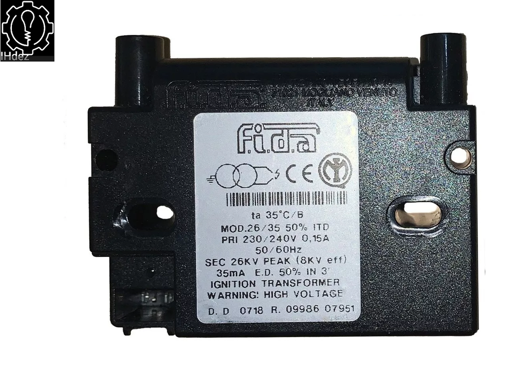 26/35-240 FIDA TRANSFORMADOR DE IGNICIÓN ELECTRÓNICO 2 POLOS 240VAC GAS