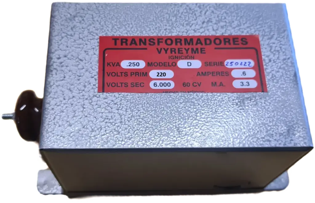 TD-220 VYREYME TRANSFORMADOR IGNICION  - TIPO D / 1 BORNE 220 VAC/6000V