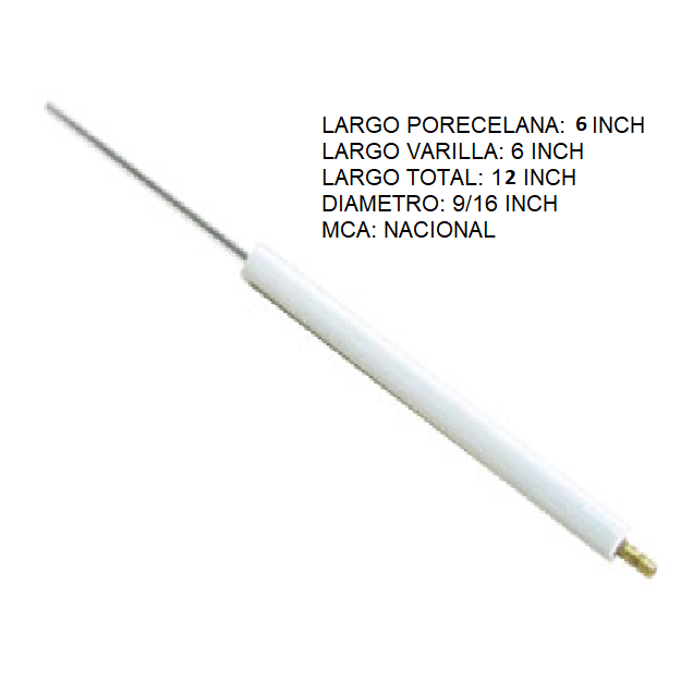 SENSOR DE FLAMA VARILLA KANTHAL 6X6" 9/16" NACIONAL