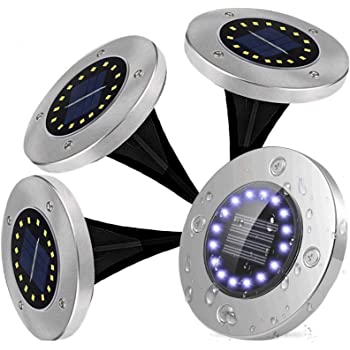 [A23-C] ESTACA 16 LEDS LUZ BLANCA SOLAR INOXIDABLE