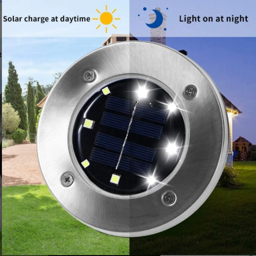 [A22-D] ESTACA 8 LEDS BLANCA SOLAR INOXIDABLE