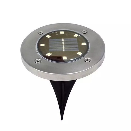 [A22-C] ESTACA 8 LEDS CALIDA SOLAR INOXIDABLE