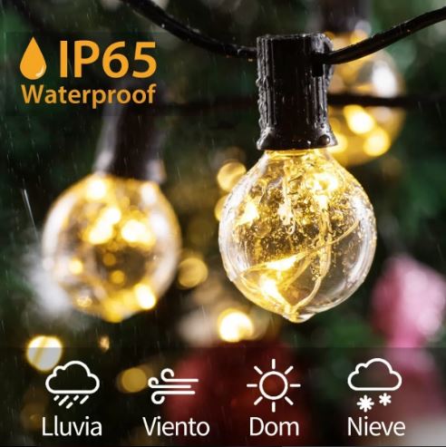 [B06-A] SERIE ELECTRICA 5V ALAMBRE CALIDA 25 FOCOS 7.65MTS