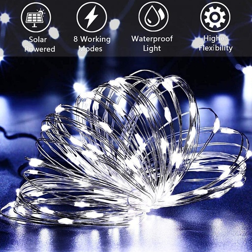 [A09-B0] SERIE SOLAR ALAMBRE CALIDA 200 LUCES 20MTS 