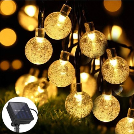 [A08-B1] SERIE SOLAR ESFERA CALIDA 30 LUCES 6.5MTS 