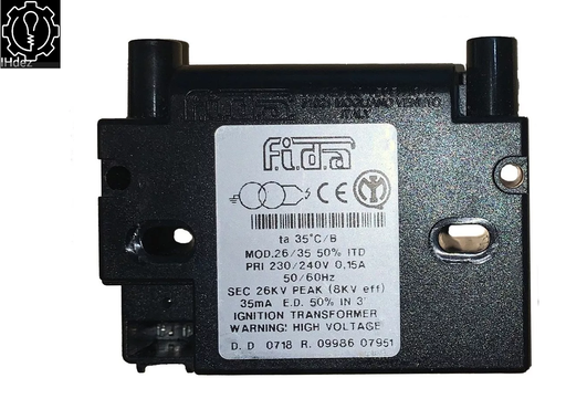 [26/35 - 220VAC] 26/35-220 FIDA TRANSFORMADOR DE IGNICIÓN ELECTRÓNICO 2 POLOS 220VAC GAS 