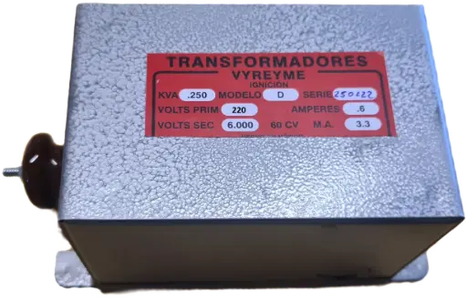 [TD-220] TD-220 VYREYME TRANSFORMADOR IGNICION  - TIPO D / 1 BORNE 220 VAC/6000V